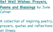 Get Well Wishes: Prayers, Poems and Blessings by June Cotner

A collection of inspiring poetry, prayers, quotes and reflections on illness.